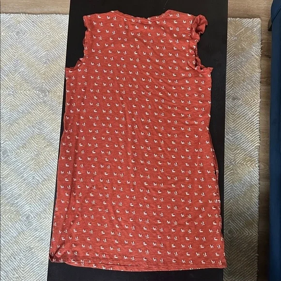 Toad & Co Rufflita Orange Leaf Print Shift Dress.

D - Picture 4 of 8